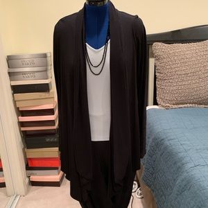 NWT Studio M Jersey Black Open Front Cardigan